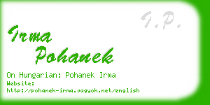 irma pohanek business card